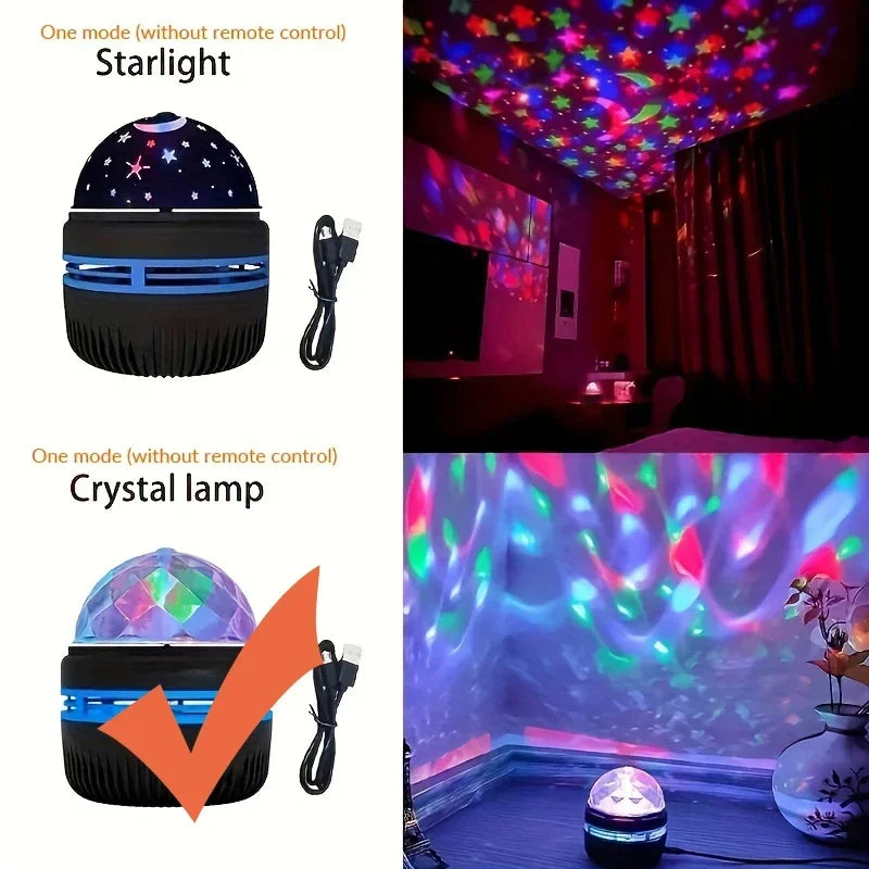 LED Starry Sky Projector Night Light with Remote – 7 Colors
