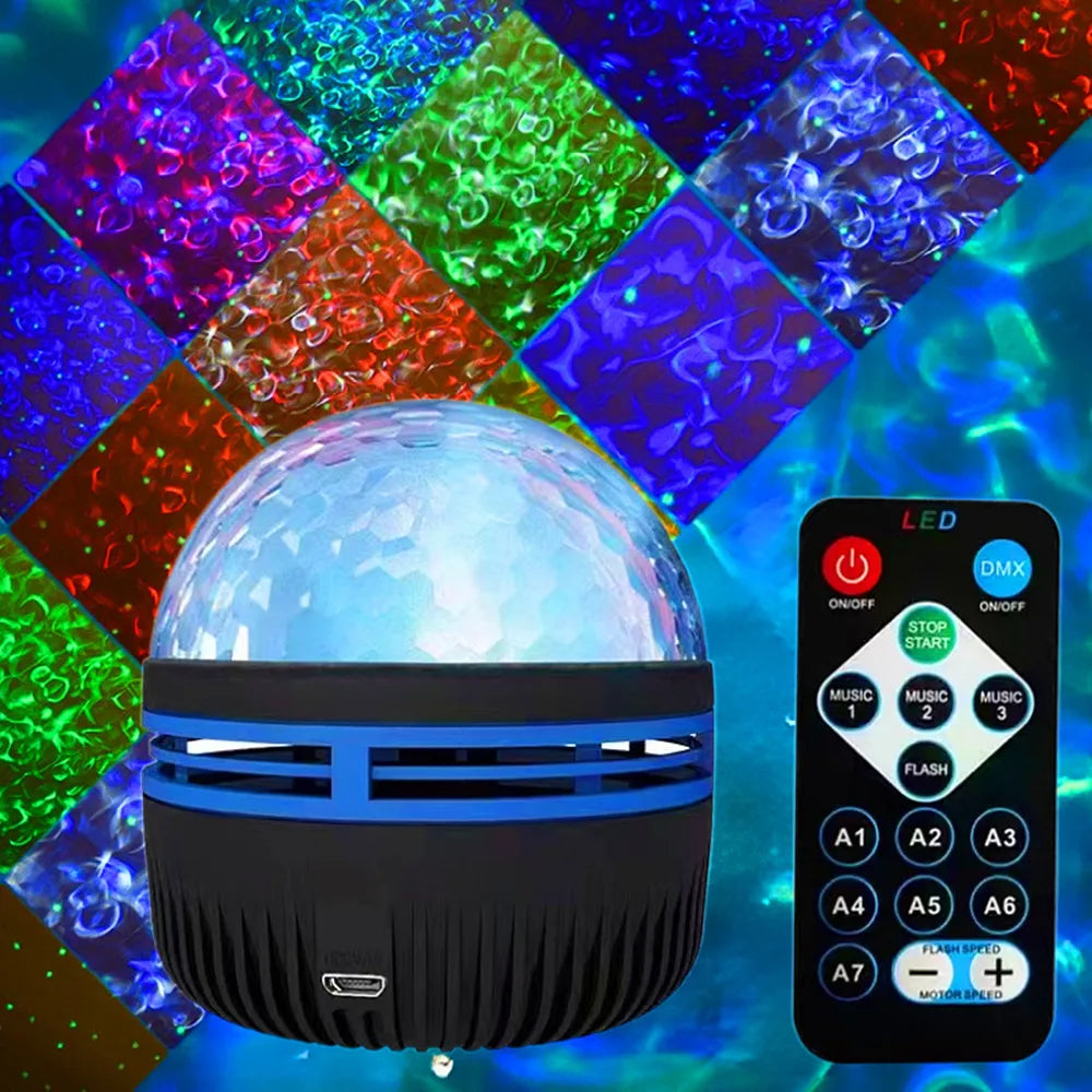 RGB Aurora Galaxy Star Projector – LED Night Light with Remote