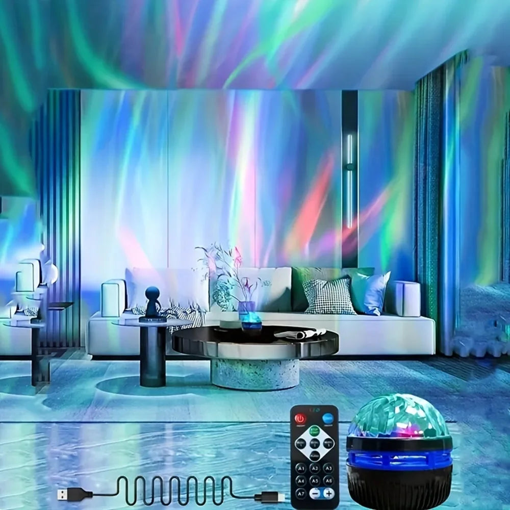 RGB Aurora Galaxy Star Projector – LED Night Light with Remote