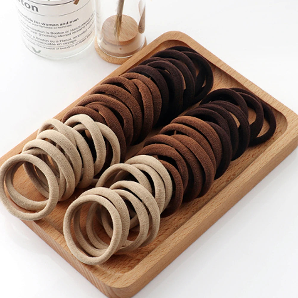 50/100PCS High Elastic Hair Bands – Black & White