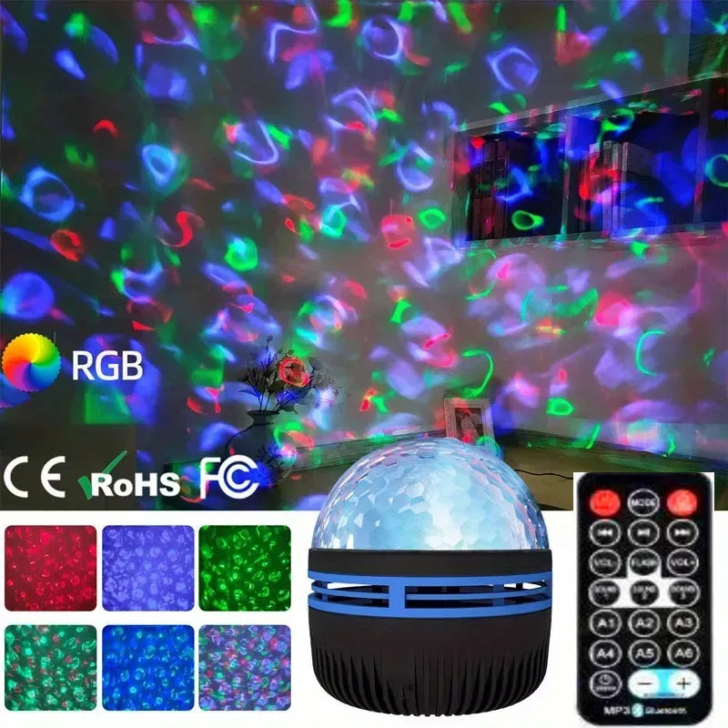LED Starry Sky Projector Night Light with Remote – 7 Colors