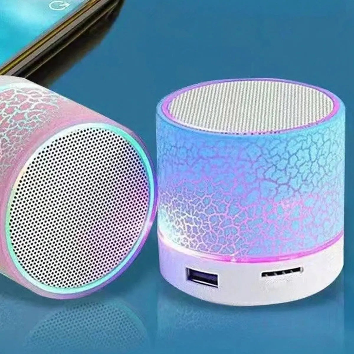 Portable Bluetooth Mini Speaker with 7-Color LED Lights