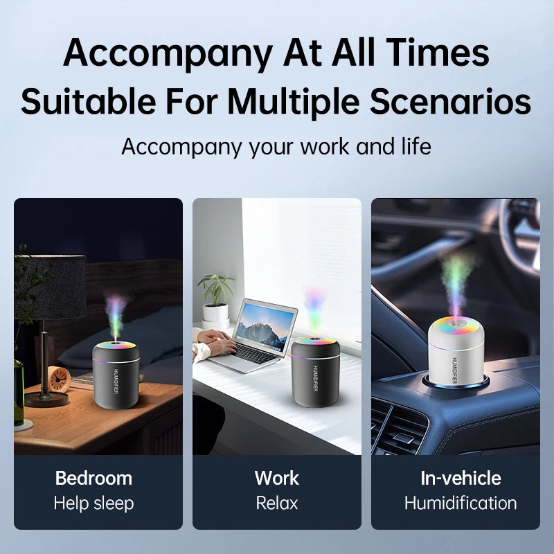 Mini USB Air Humidifier & Aroma Diffuser – 180ML Mist Maker
