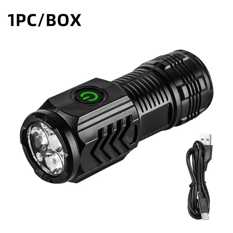 New Ultra Powerful Flashlight 3 Core LED Mini Tactical Flashlight Rechargeable High Power LED Torch Metal Pen Clip Hand Lamp