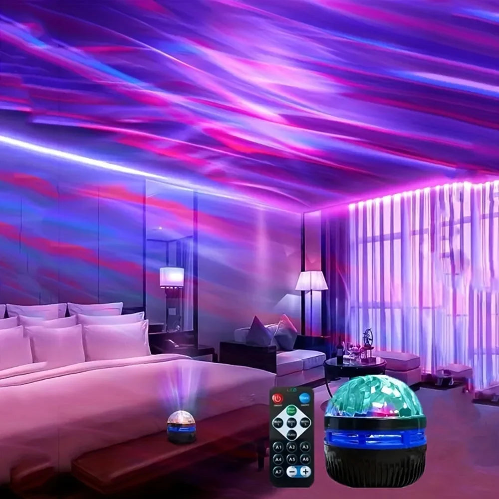 RGB Aurora Galaxy Star Projector – LED Night Light with Remote