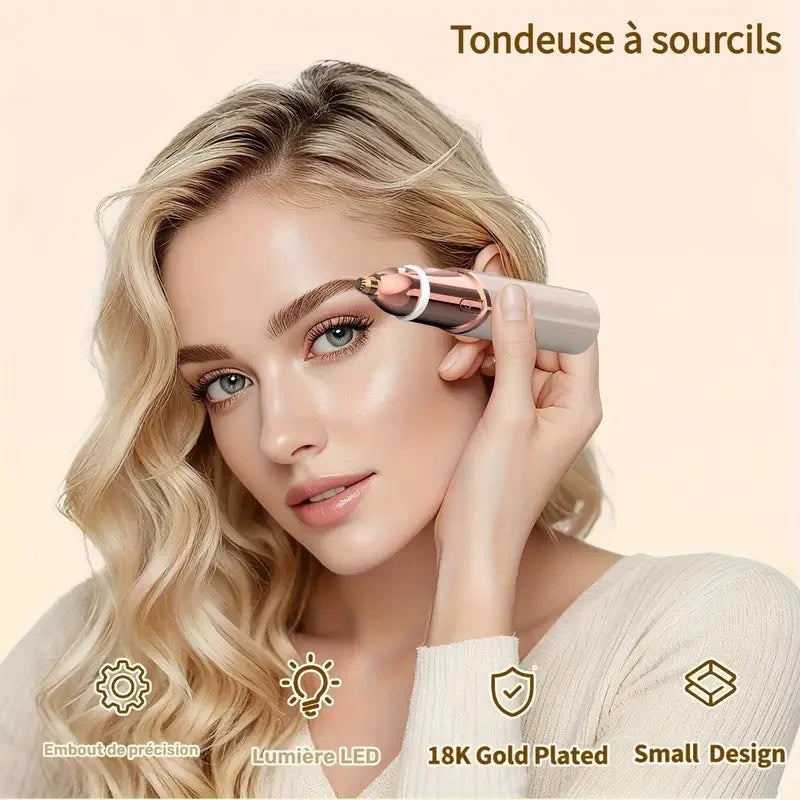 2-in-1 Facial & Eyebrow Trimmer – Rechargeable Painless Shaver