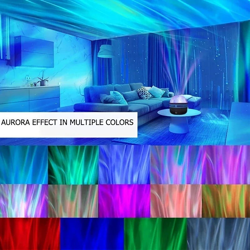 RGB Aurora Galaxy Star Projector – LED Night Light with Remote
