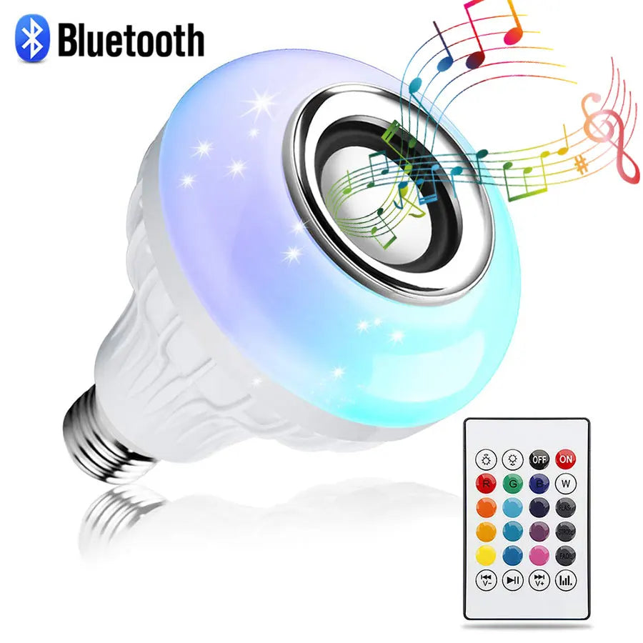 Smart RGB LED Bulb with Bluetooth Speaker – Color Changing Light
