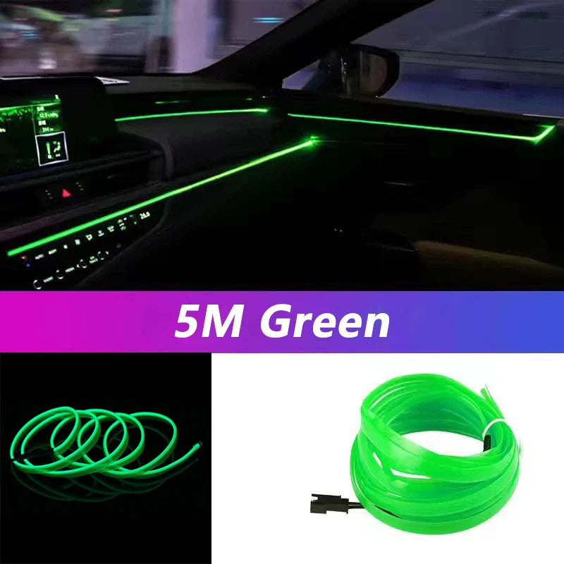 5M LED Car Interior Strip Light – USB Flexible Ambient Neon Lamp