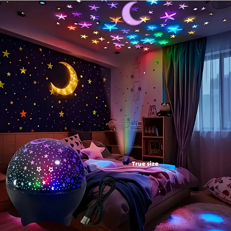 RGB Galaxy Star Projector Night Light – USB LED Lamp