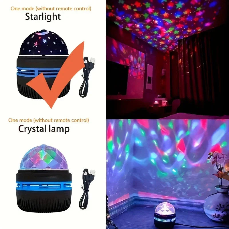 LED Starry Sky Projector Night Light with Remote – 7 Colors