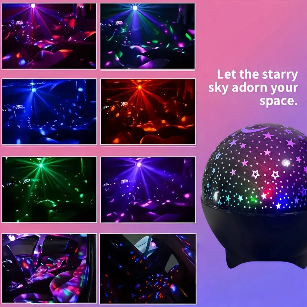 RGB Galaxy Star Projector Night Light – USB LED Lamp