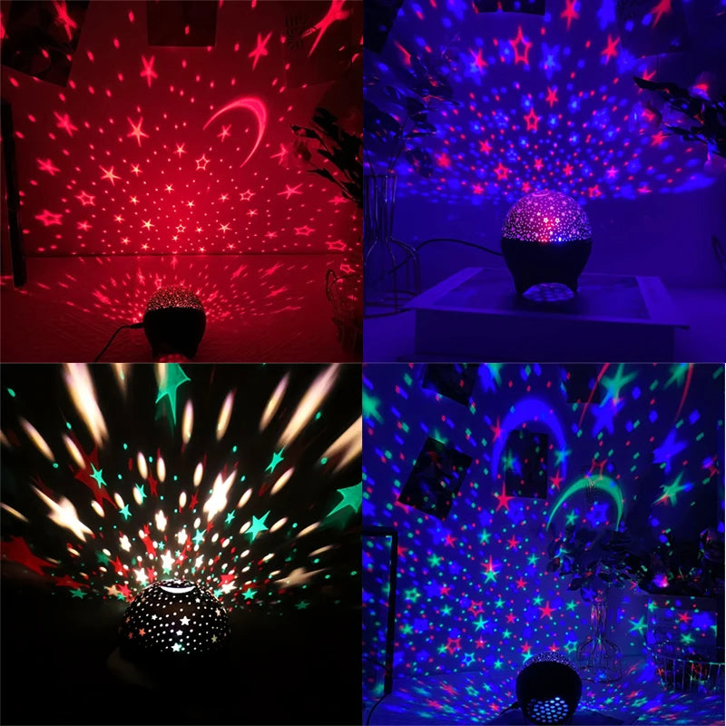 RGB Galaxy Star Projector Night Light – USB LED Lamp