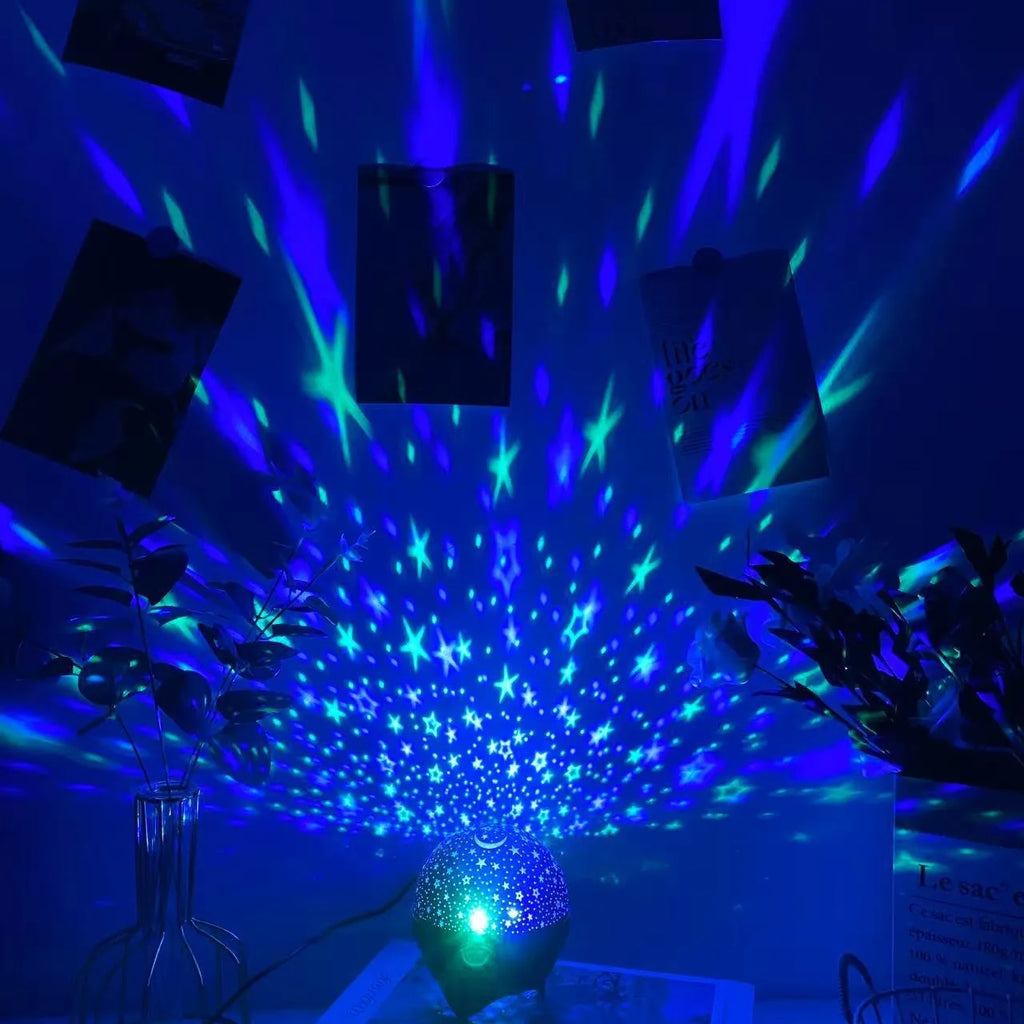RGB Galaxy Star Projector Night Light – USB LED Lamp