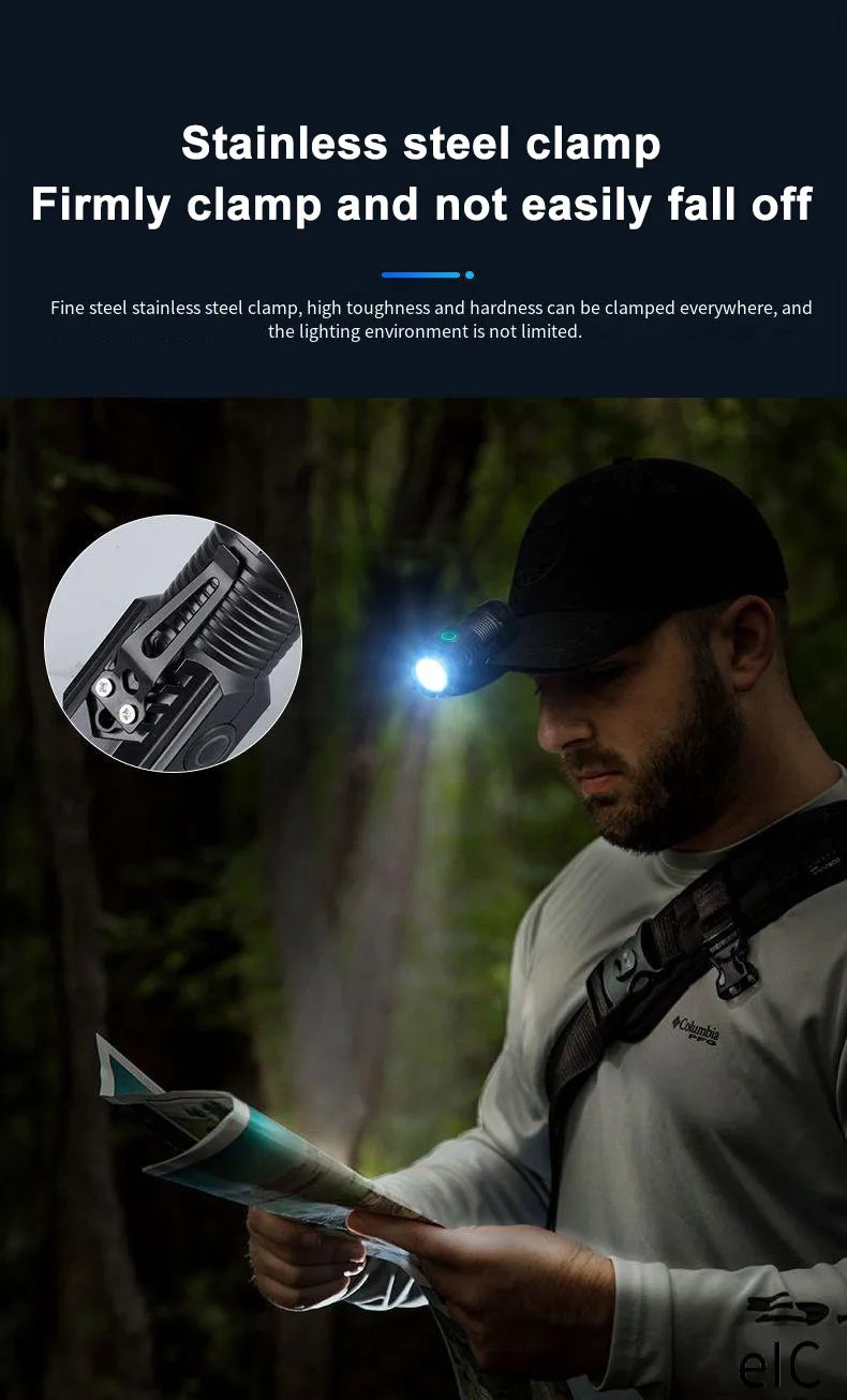 New Ultra Powerful Flashlight 3 Core LED Mini Tactical Flashlight Rechargeable High Power LED Torch Metal Pen Clip Hand Lamp