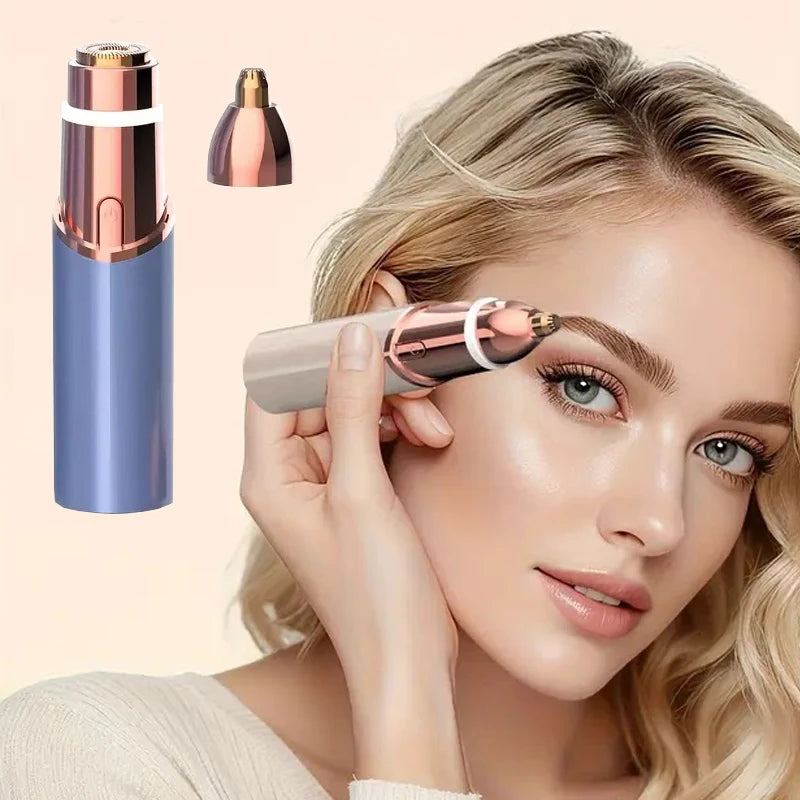 2-in-1 Facial & Eyebrow Trimmer – Rechargeable Painless Shaver