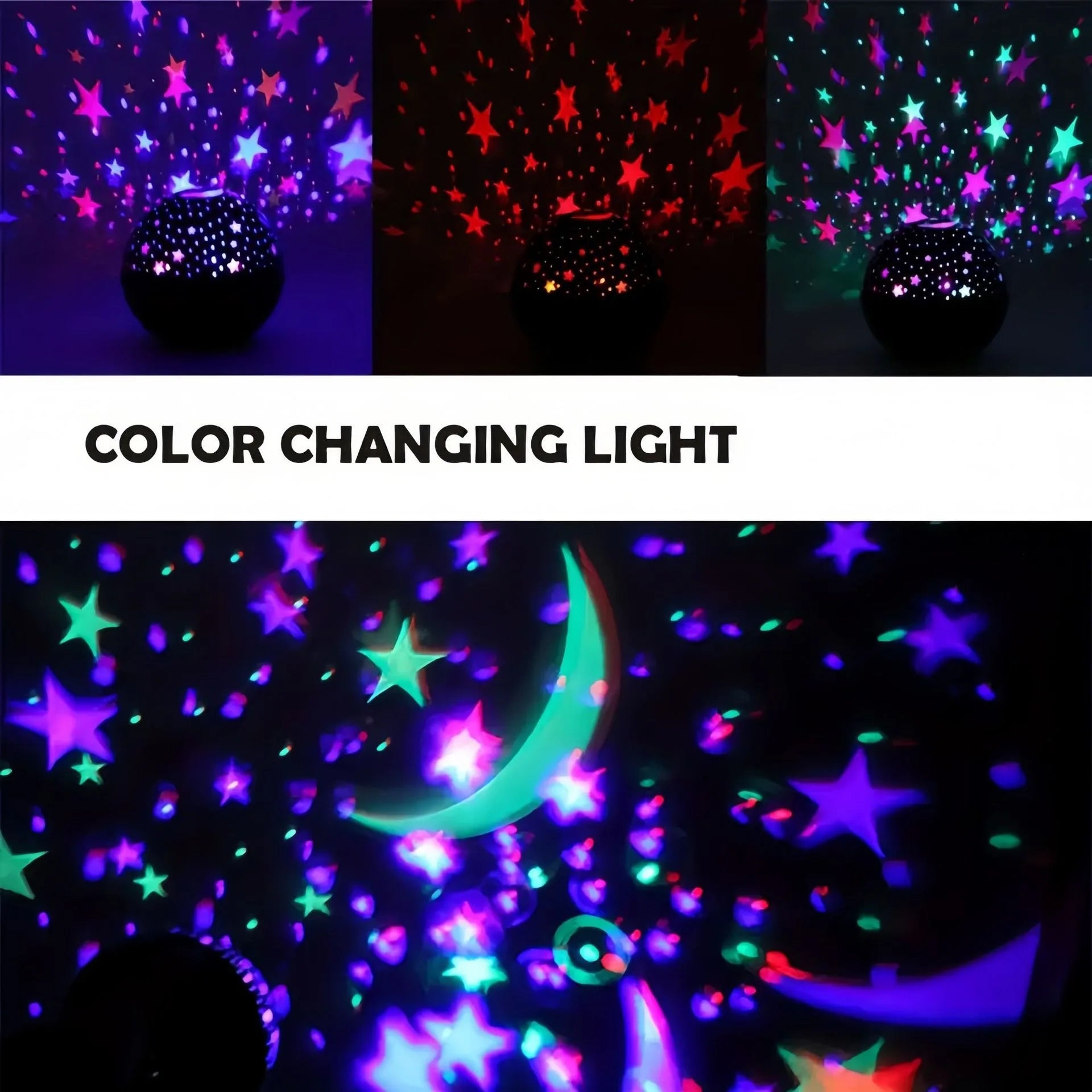 RGB Galaxy Star Projector Night Light – USB LED Lamp