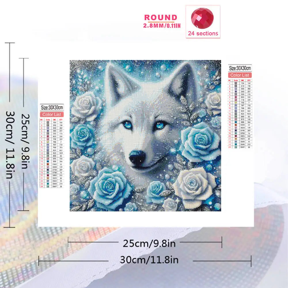 Wolf Diamond Painting Kit – DIY Crystal Mosaic Art